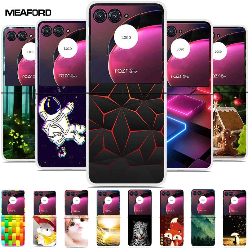 Per Motorola Razr 40 Ultra 5G Custodia Fashion Cool Clear Plastic Flip Cover Rigida Per Moto 40 Ultra Back Case Etui Razr + Bags