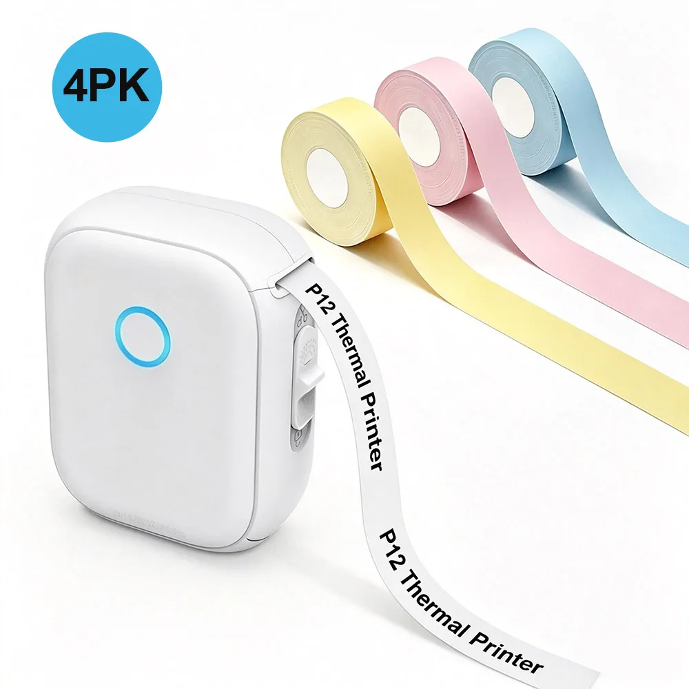 Compact Wireless Bluetooth Thermal Label Printer with Self-Adhesive Sticker Capability