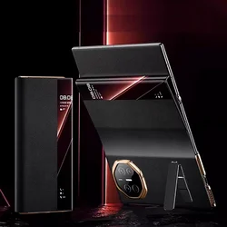 Premium Rotating Stand PU Leather Flip Book Cover for Huawei Mate XT Ultimate (Black gold)