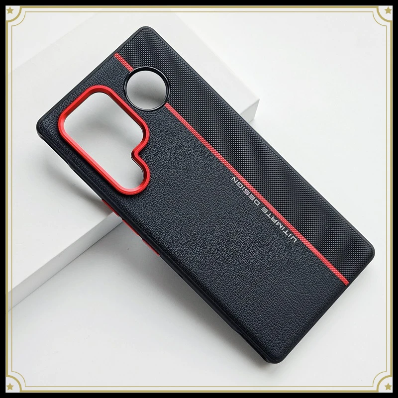 Minimalist Splicing PU Leather + Hard PC Anti-Fall Non-Slip Protection Phone Case