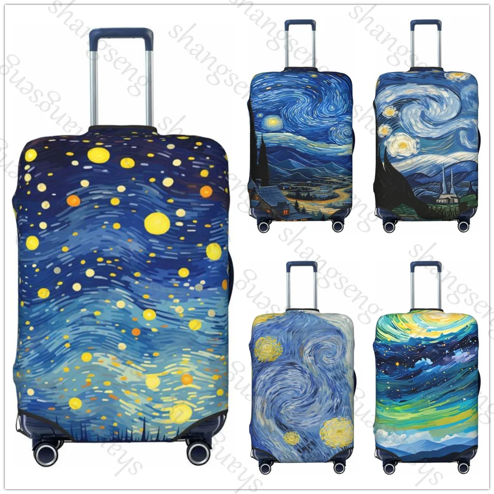 Starry Sky van gogh Thicken Luggage Cover Elasticity Trolley dust cover Suitcase Protection Suitcase Case Accessories