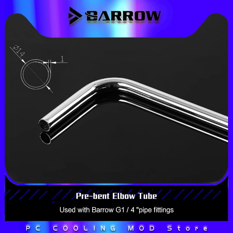 

Barrow Chrome-plated Metal Pipe Single / Double 14MM 90-Degree Pre-bent Elbow Tube Copper TDWG-14 TSWG-14