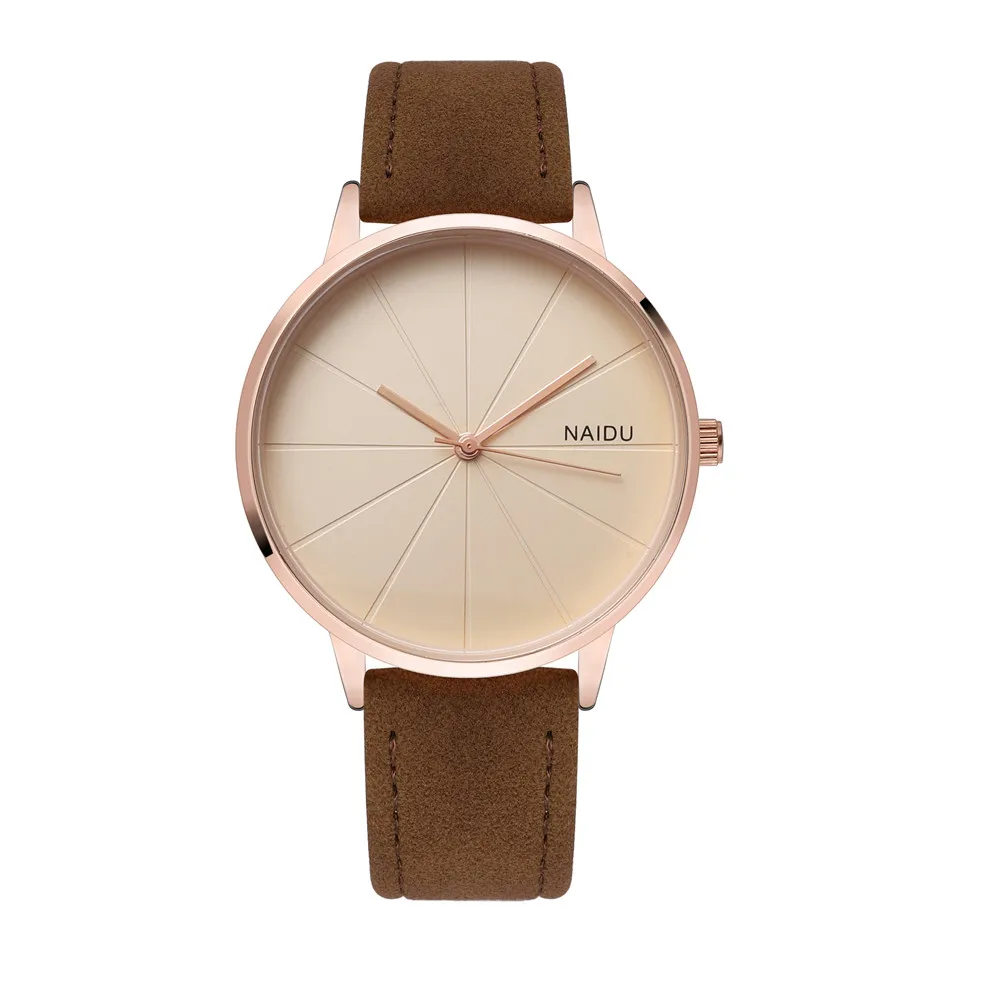 fashion simple pu leather women quartz casual watch 6