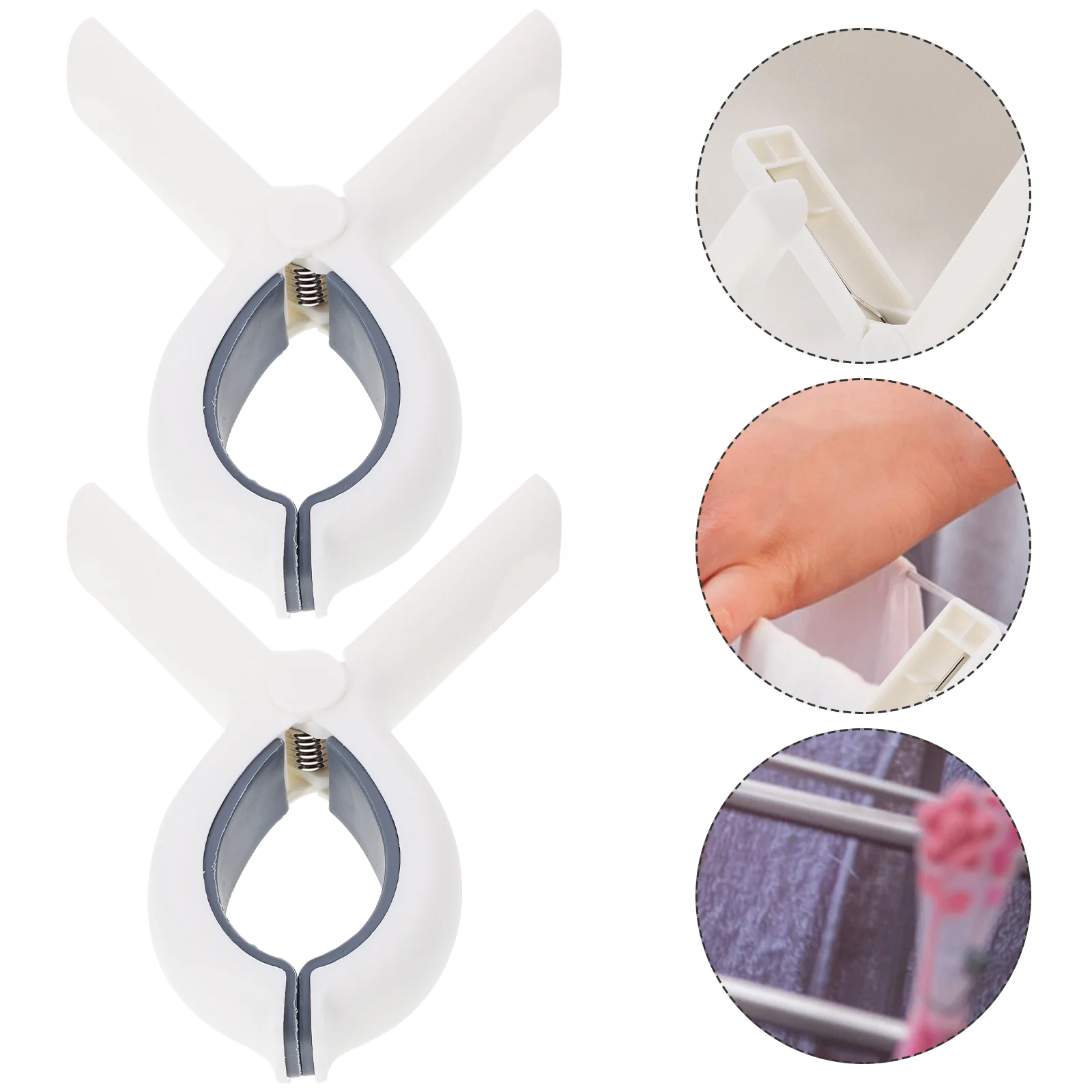

2 Pcs Household Non-slip Clothespin Queen Size Comforter Pp Windproof Clothespins