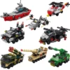 6IN1 Engineering Car Helicopter  Truck Tank City Building Blocks Police Bricks Fire Fighting Brick Set Toys for Children 1