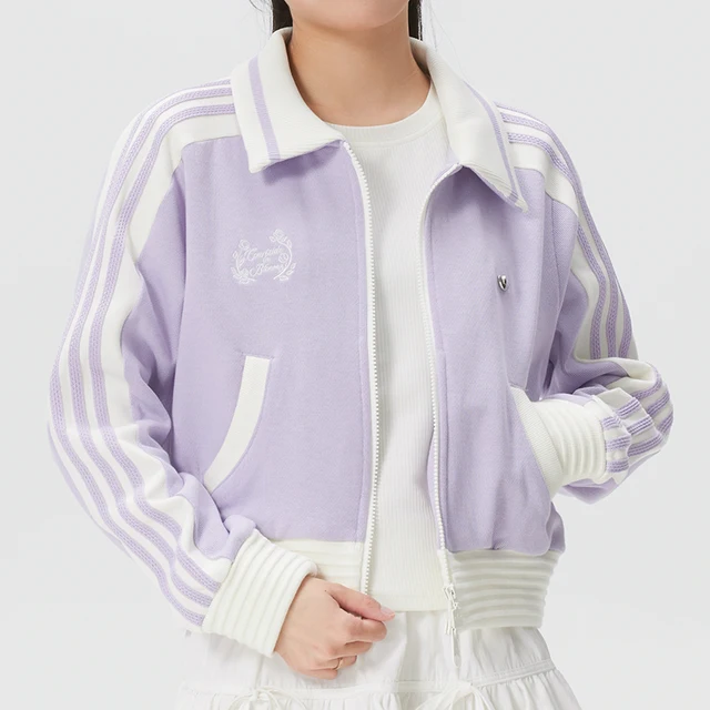 Veste Trefoil Adidas (Adidas) pour femme, vêtements de sport, mode tendance, vêtements décontractés, veste à revers tricotée Ky2151 1