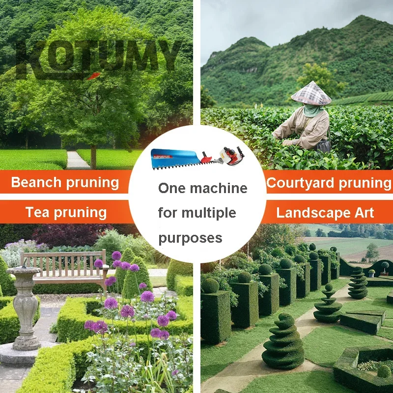 Single/Double-Edged Tea Tree Pruning Machine Cutting Camellia Green Garden Hedge Gasoline Engine 12500r/Min 2.8KW 3