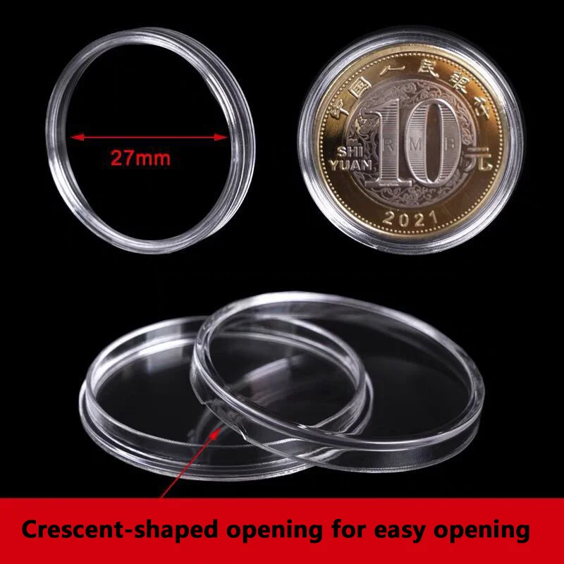 Coin Capsules Plastic Coin Collection Storage Box Protection Gift