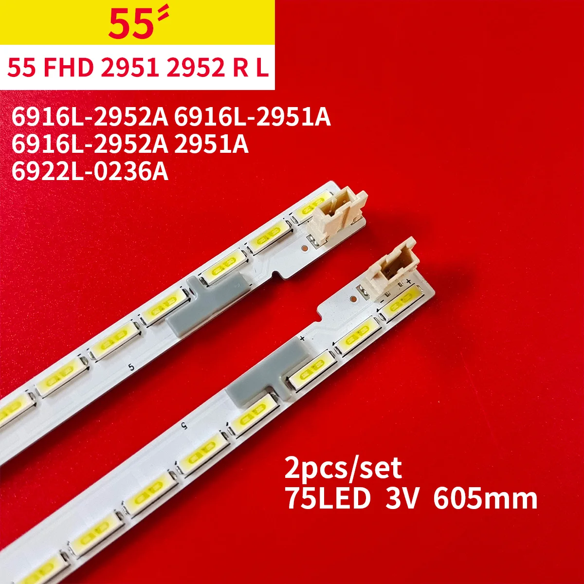 Nuovo 2 Pz/1Set Striscia Di Retroilluminazione A Led 75 Lampade Per Lg 55 "Tv Lg 55 Fhd 2951 2952 R L Tipo Muslimatexmuslimah