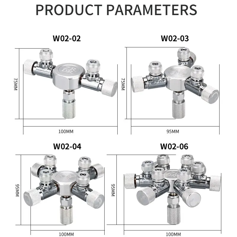 ZRDR Stainless Steel Aquarium Multi Way CO2 Distributor Splitter Needle Valve, Check Valve Bubble Counter for Solenoid Regulat