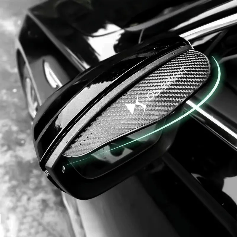 

2Pcs Carbon Fiber Pattern Car Rearview Mirror Rain Eyebrow Anti-glare Cover For DS SPIRIT DS3 DS4 DS4S DS5 DS 5LS DS6 DS7
