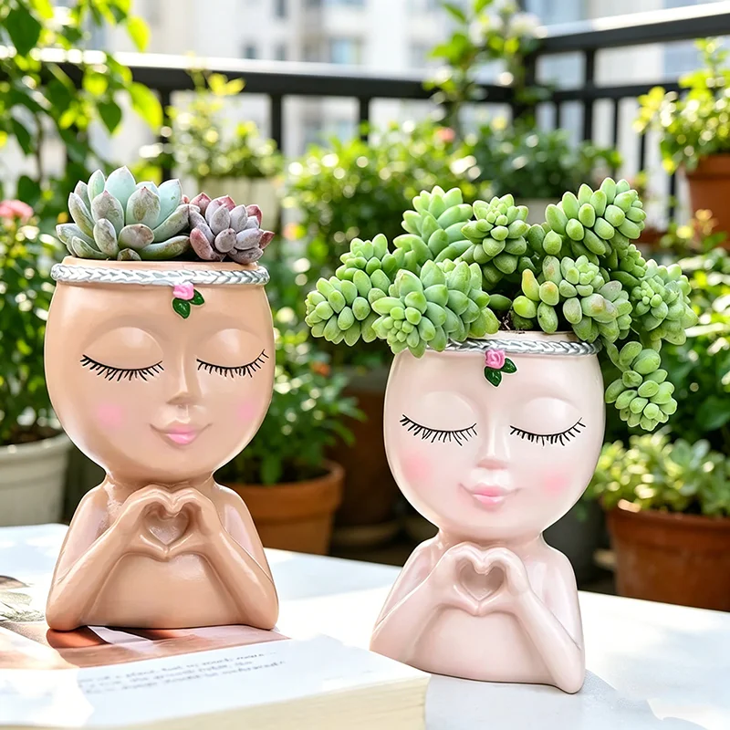 Charming Love Girl Succulent Planter - Cute & Unique Home Decor Accent