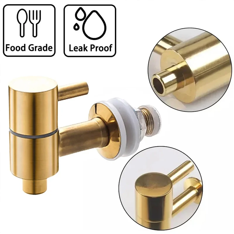 304 Stainless Steel Spigot Water Tap Faucet For Beer Juice Beverage Drink Wine Barrel Dispenser Tap 16mm