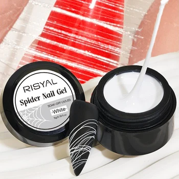 Creativo Ragno Unghie Disegno Gel Nero Bianco Dorato Pittura Filo Web Liner Semipermanente UV Smalto di seta Manicure Smalto Decor