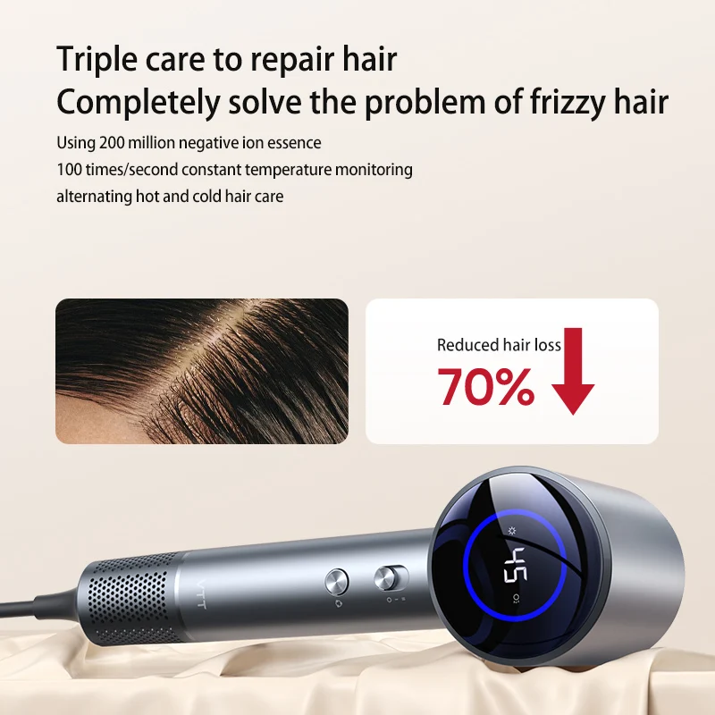 TQ-D3 High Speed Hair Dryer Negative Ion Hair Care Salon Style Tool Fast Dry Low Noise Brushless Motor Negative Ionic Blow Dryer 5