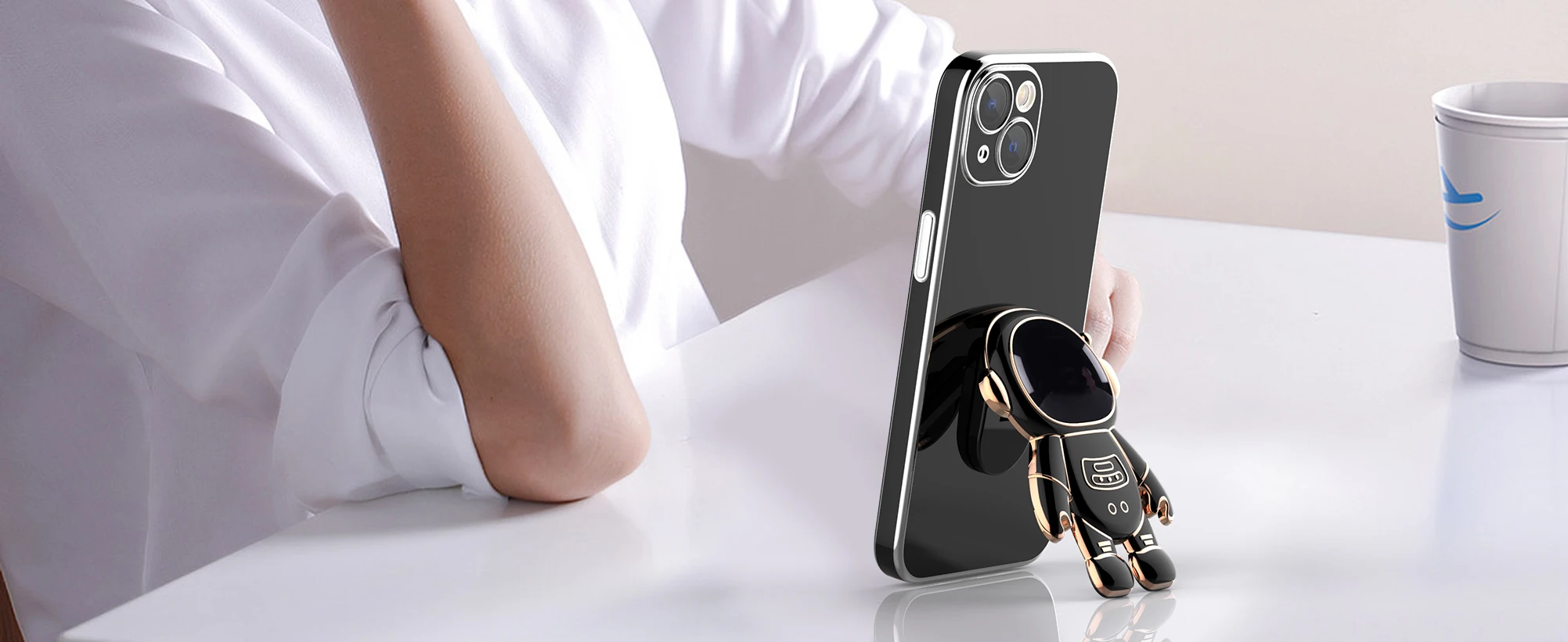 Astronaut Fold Stand Case For Samsung Galaxy A52 A53 A73 A72 A71 A70 A51 A50 A12 A23 A33 A10 A20S A21S A22 A02 M12 F22_voghion.com