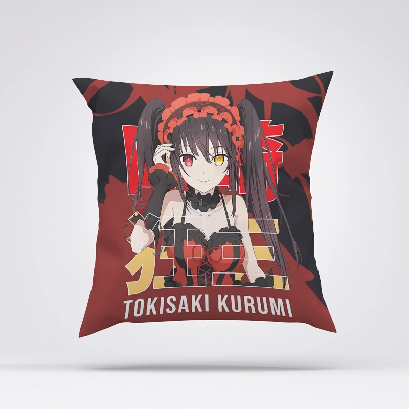 

Tokisaki Kurumi Decorative Pillows Covers Pillow Car Decoration Bed Pillowcases 45x45 Cushions Fall Cover Cushion 40x40cm Cases