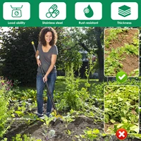Hoe Gardening Tool 1.2/1.6m Stainless Steel Sharp Stirrup Ring Hoe with Triangle Head Gardening Loose Soil Weeding and Loosening 2