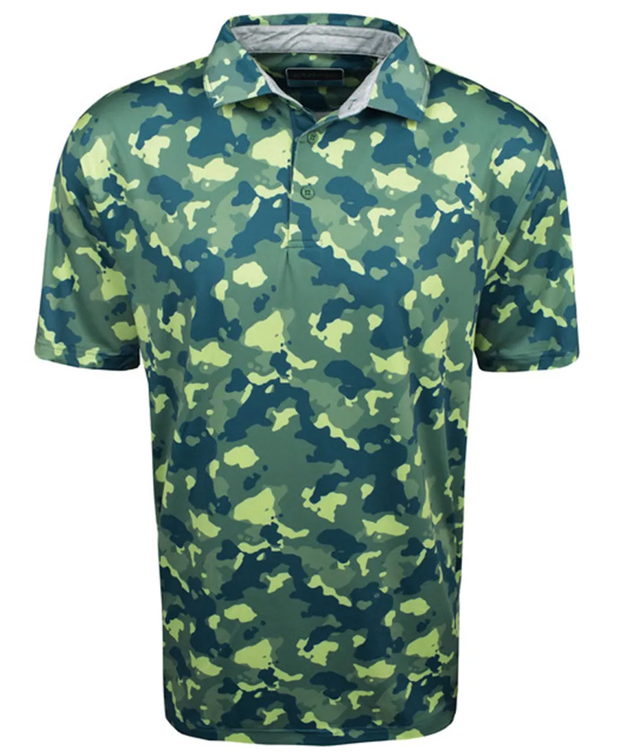 Summer Printed Golf T-shirts Men Casual Fashion Business Buttons Shirts Short Sleeve Breathable Lapel Polo Shirt Clothing