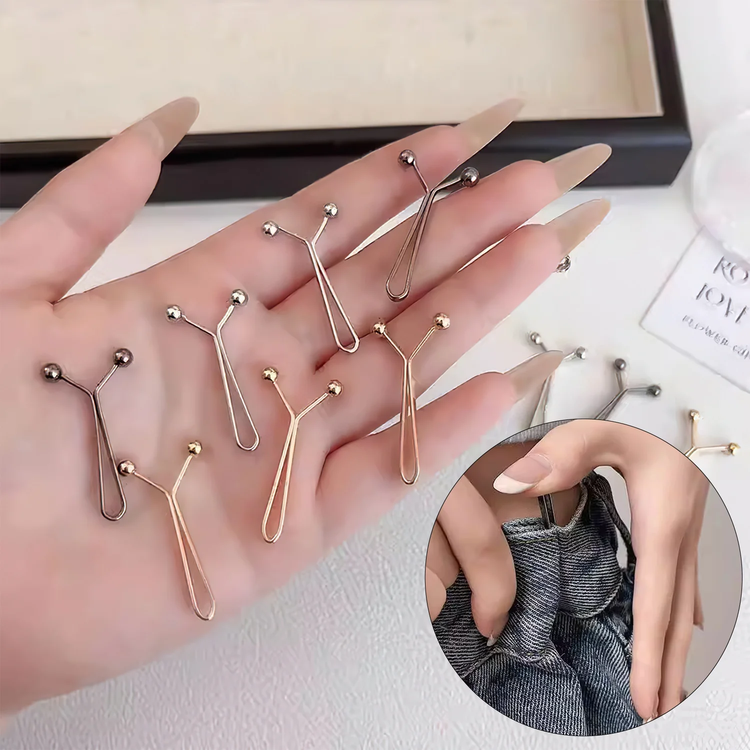 12 stücke Jeans Röcke Abnehmbare Schnalle Zubehör Einstellbare Hülse Clip Für Hosen Taille Anziehen Hülse Reduktion Clip – Detail 2