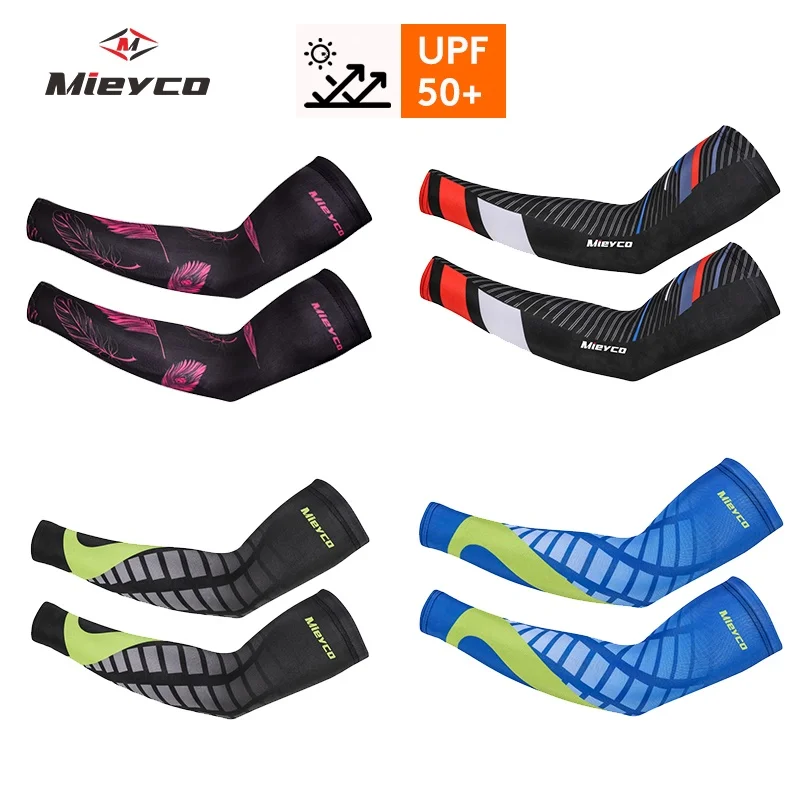 Mieyco Men Women Arm Sleeve Summer Sun Protection Running Fishing Cycling Sleeves Arm Cover Bike Arm Warmers Fitness Sports Set