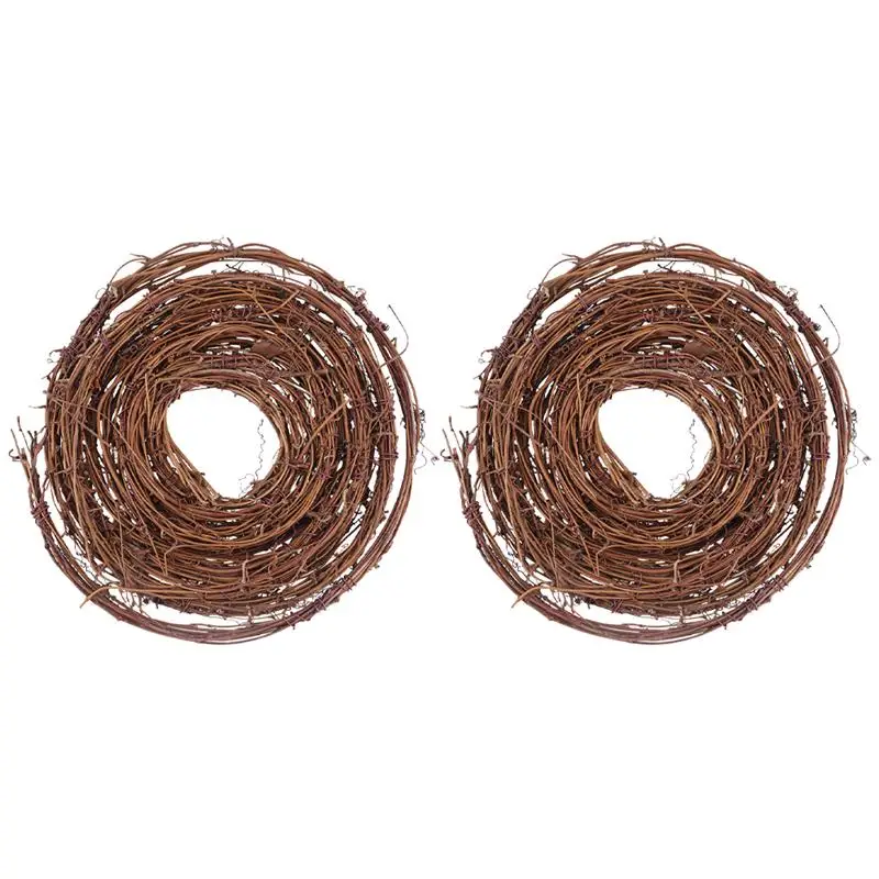 

2pcs DIY Wreath Rattan Diy Rattan Garland Wreath Door Garland Wicker Wreath Frame Rattan Door Wreath Decor Grapevine Roll