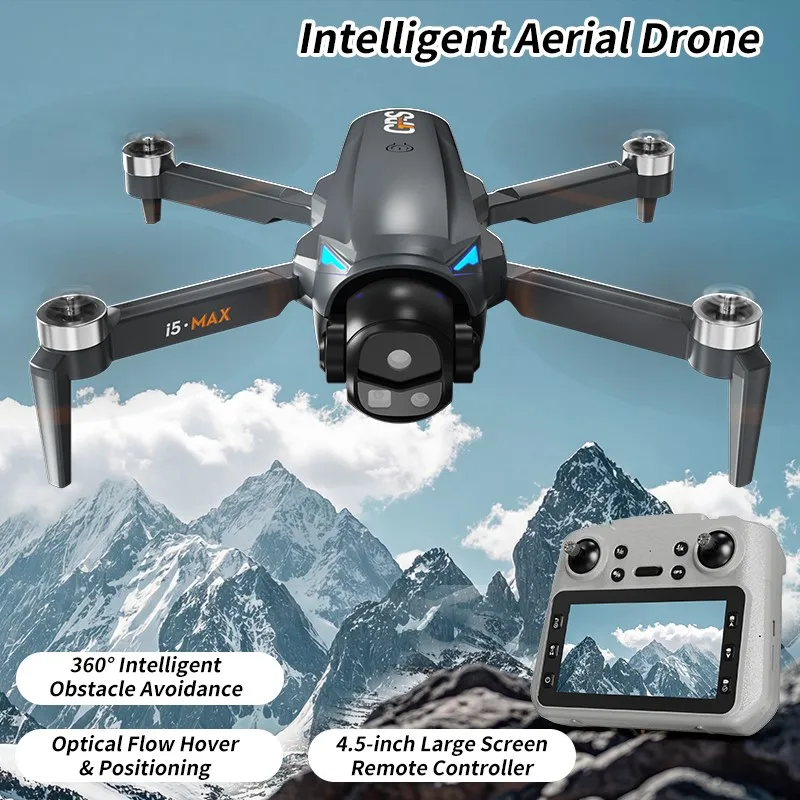 i5 MAX 드론 HD 카메라 5G WIFI GPS FPV UAV LCD 리모컨 브러시리스 쿼드콥터 접이식 항공 촬영 드론 RC 장난감 비행기