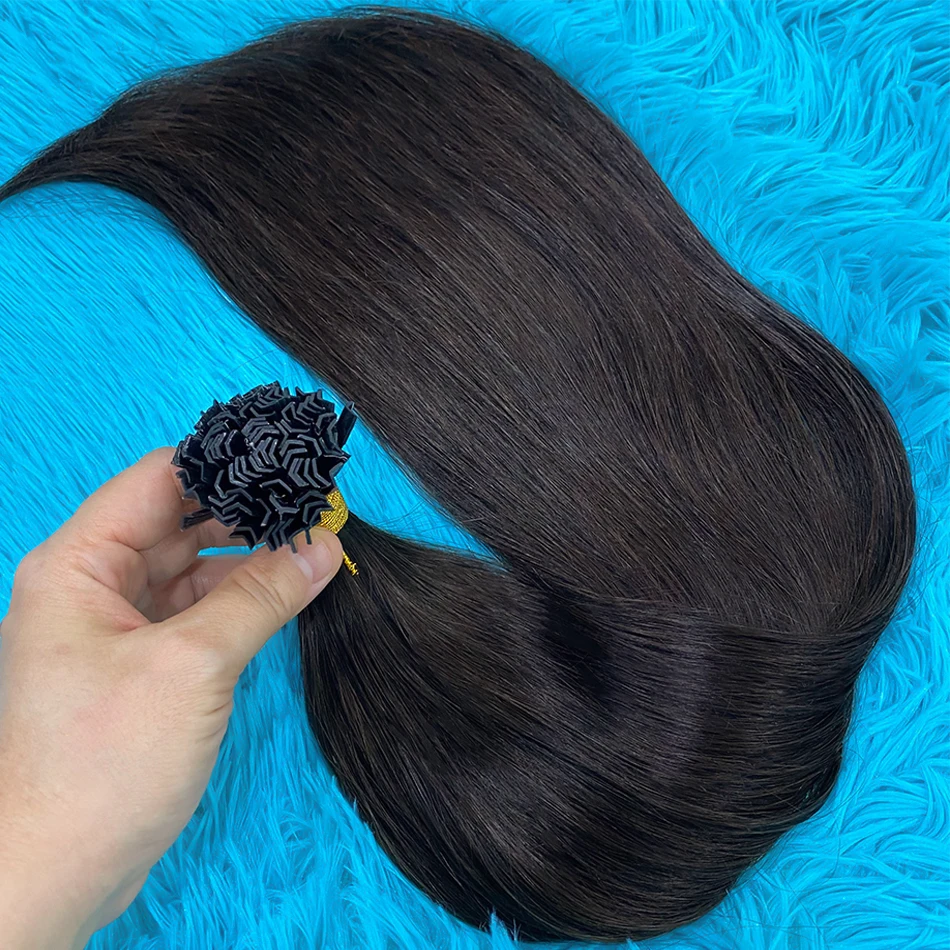 16A High Density Bulk Hair Real Virgin Straight Human Hair Bulk Extension Bundles I Tip V Tip Falt Nano Ring Braiding human hair extensions human hair for braiding
