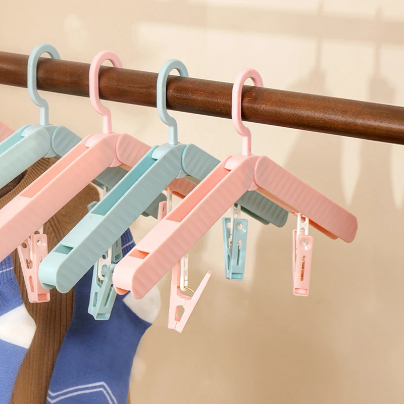 

5 Pieces / Lot Foldable Clothes Hanger Multifunctional Portable Travel Holiday Hangers Underwear Clip