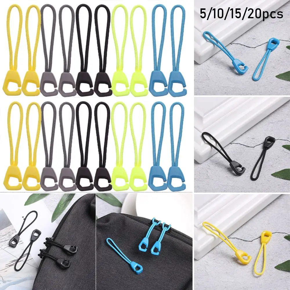 

5/10/15/20pcs High quality Outdoor Bags Clip Buckle Zip Puller Replacement Cord Rope Pullers Zipper Pull Ends Lock Zips
