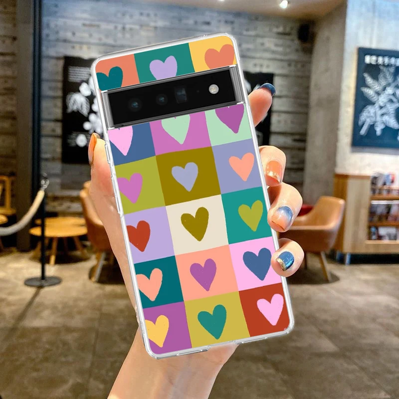 Transparent Soft TPU Phone Case with Loving Print Design