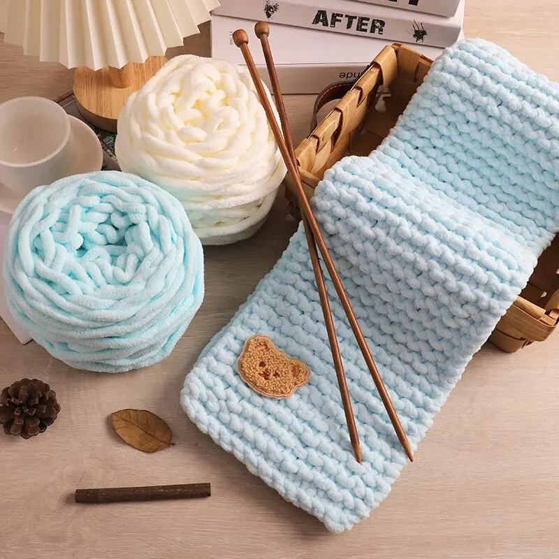 6 Thread Balls+1 Teddy Bear Jewelry Handmade Gift Woven Scarf Thread DIY Ice Stripe Thread Thick Yarn Ball 4
