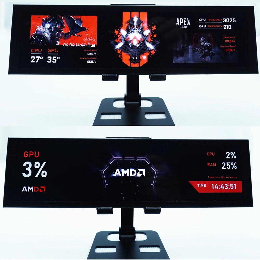 8.8in IPS Type-C Secondary Screen Case CPU GPU RAM Computer Monitor AIDA6 Free PC Temperature Display 1920*480 for Computer Case