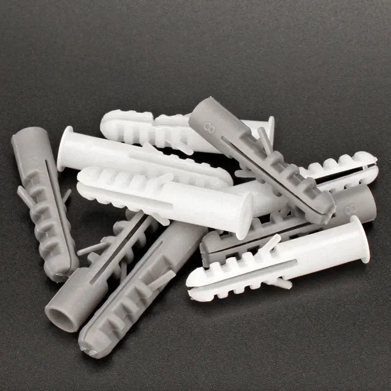 expansion plugs expansion bolt set plastic wall anchor M4-M8 plastic expansion pipe climbing wall tiger-shaped expansion wall plug bolt plastic glue white gray dowel