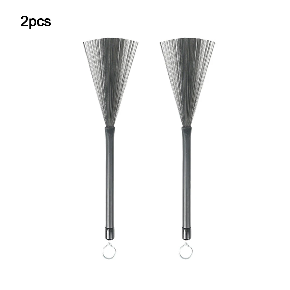 Drum Sticks Drum Percussion Accessories 1/2pcs Jazz Drum Brushes 33.5cm Retractable Steel Wire Brushes With Anti-slip Plastic Handle Percussion Drumsticks Accessories