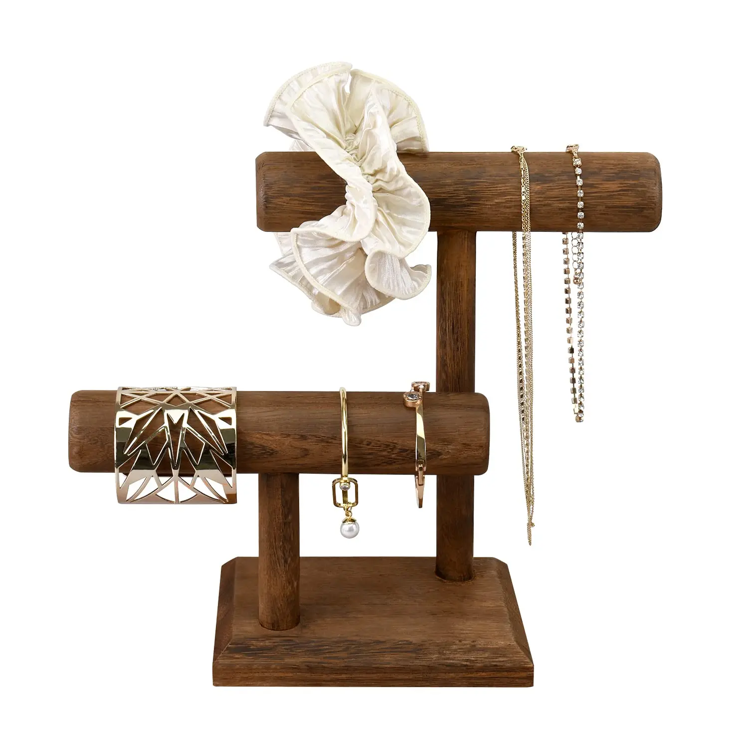 Wall Mounted Key Holder for Entryway Decorative Wall Shelf with Hooks Holds Key Rings Dog Leash Wallet Purse Wood Key Hanger 3