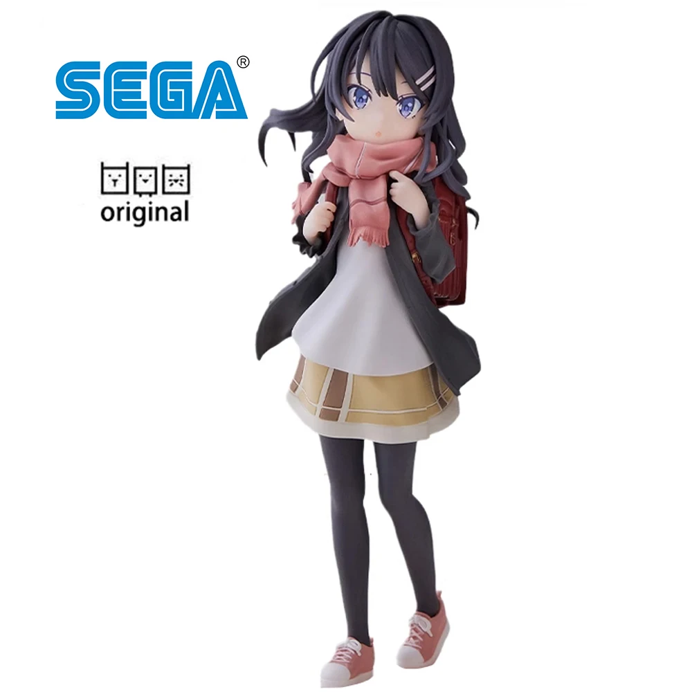 Фото Оригинальный SEGA Luminasta Sakurajima Mai детство красный рюкзак 16 см Подлинная аниме фигурка ПВХ Модель коллекционные игрушки №1