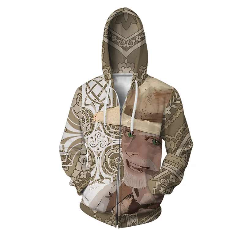 thumbnail image 1 of Sudadera con capucha y cremallera con estampado de tigre para hombre, con personajes de dibujos animados, estampado 3D, de manga larga, informal, holgada, 1 of 5