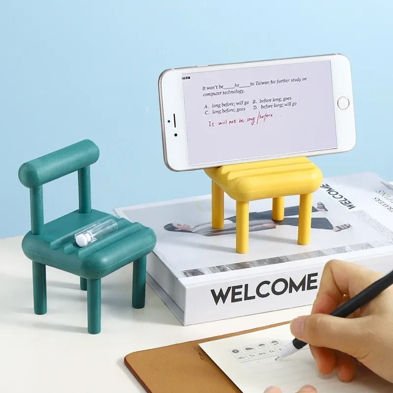 Cute Chair Mobile Phone Holder Kawaii Desktop Phone Bracket Adjustable Tablet Support for iphone ipad Office Desk Organizer