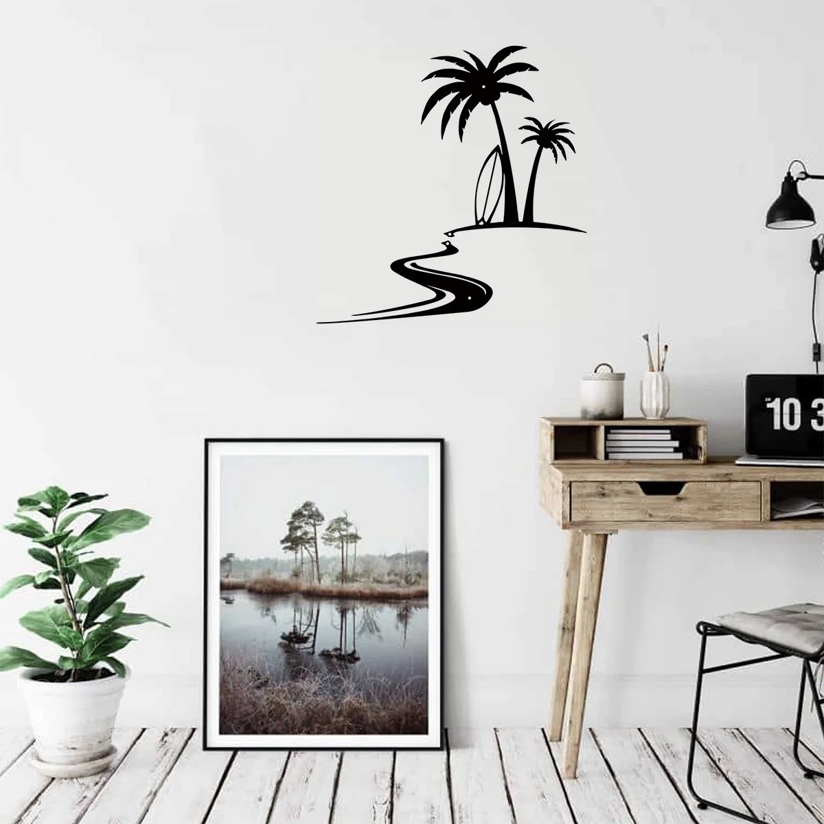 

CIFBUY Deco Beach Coconut Trees Wall Decor Metal Wall Art Indoor And Outdoor Wall Decor Home Living Room Bedroom Office Home Dec