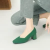 Women's High Heels Comfortable Square Knitted Breathable Comfortable Shoes (5cm High) Autumn 2025 New Collection 3