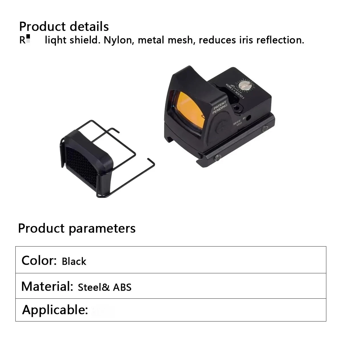 Metal Mesh Protector Cover Scope Cap Anti-Reflection Device Killflash Protective Lens Honeycomb For 558 Red Dot Sight rifle scope lens cover,rifle scope protector