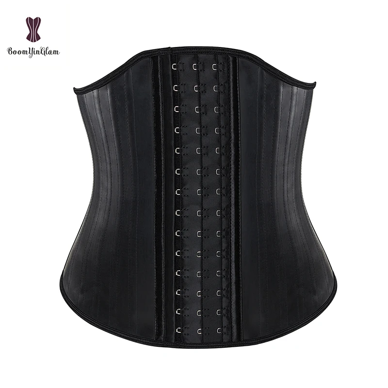 Black Women U Bust Shapers Latex Waistband Workout Girdle Colombia Slimming Belt 25 Steel Bones Corset Waist Trainer