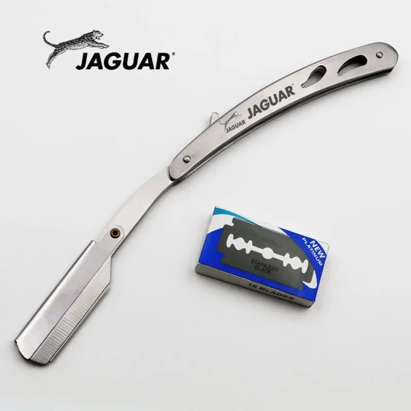 1set Men Straight Barber Edge Steel Razors Folding Shaving Knife Hair Removal Tools With 10pcs Blades