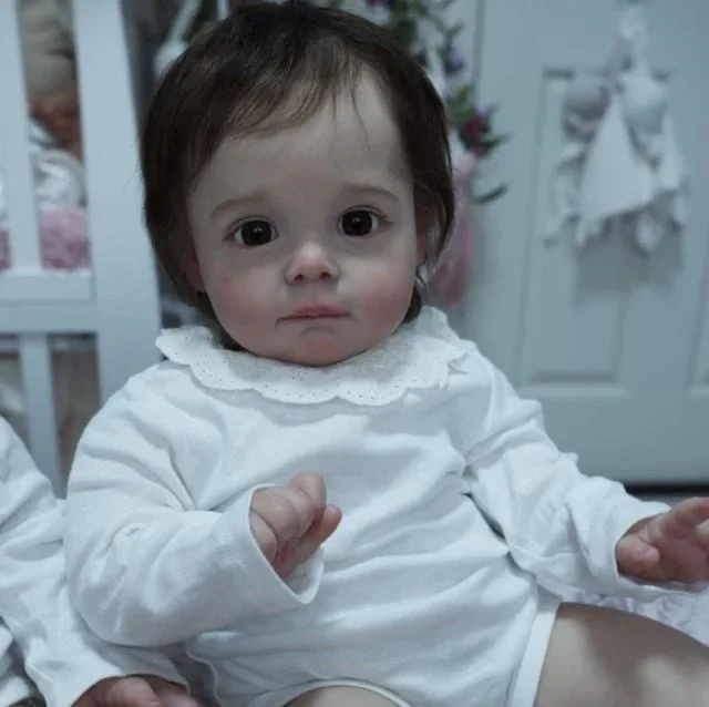 

60CM Already Painted Finished Doll Maggi Reborn Baby Girl Toddler Alive 3D Skin Visible Veins Hand Rooted Hair