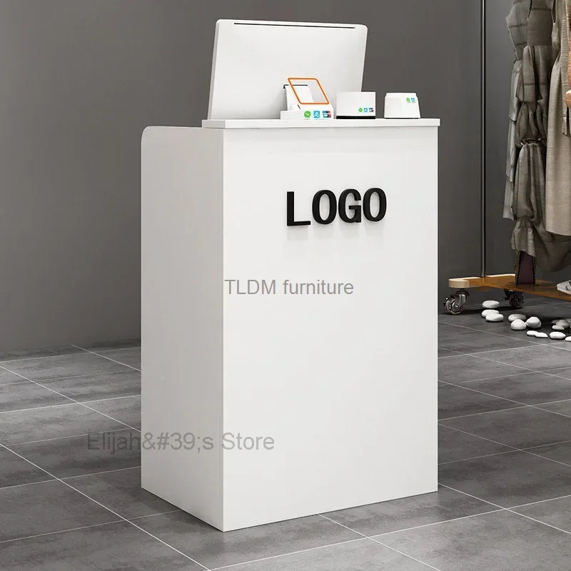 Modern Reception Desks Office Furniture white minimalist company Front Desk Small Clothing Store Reception Checkout Counter Z