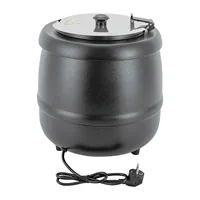 Marmite à soupe électrique 10L avec chauffe-soupe 35-80 ° Mijoteuse en acier inoxydable avec couvercle, plage de température C, 400W, pour soupes 1