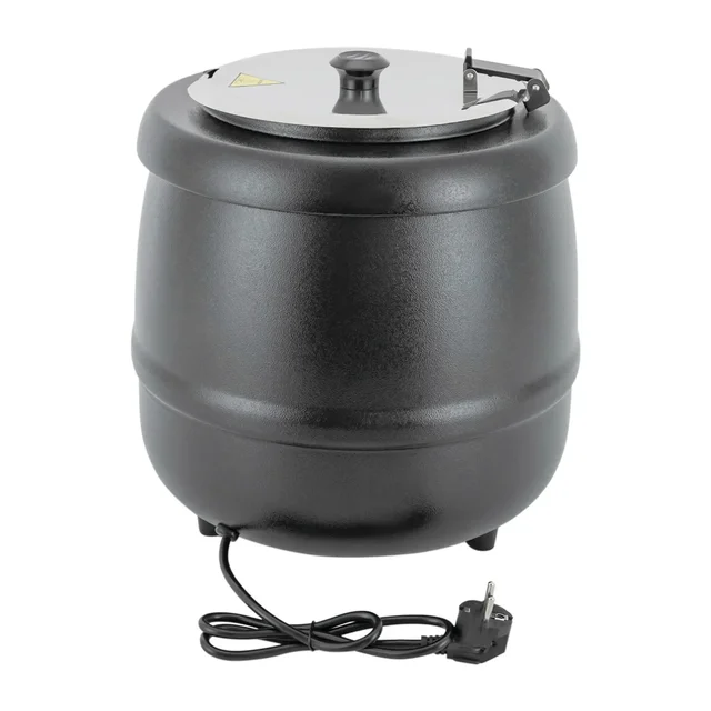 Marmite à soupe électrique 10L avec chauffe-soupe 35-80 ° Mijoteuse en acier inoxydable avec couvercle, plage de température C, 400W, pour soupes 1