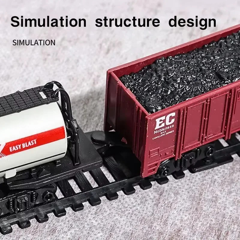Classical Railway Freight Train Toy Electric Christmas Train Track Set with Light Tracks Model Toys for Kids Gift Children