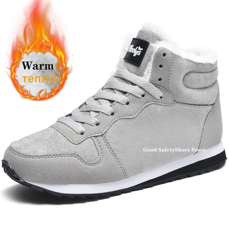Men Boots Men's Winter Shoes Fashion Snow Boots Shoes Plus Size Winter Sneakers Ankle Men Black Blue Footwear